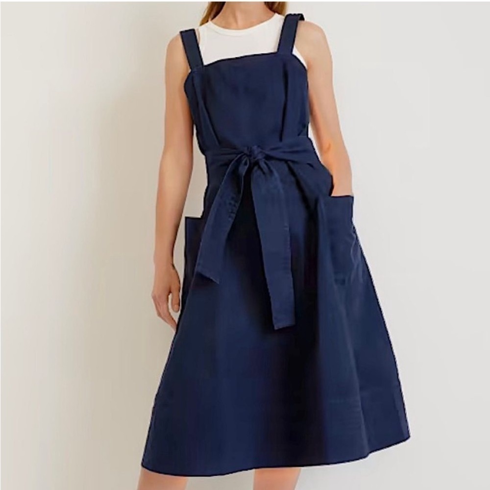 Everlane Organic Cotton Denim A Line Midi Dress Navy‎ Blue Womens XS